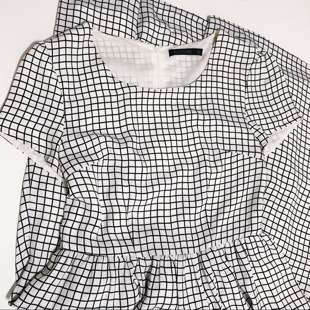 Mikarose Checkered Dress Black & White